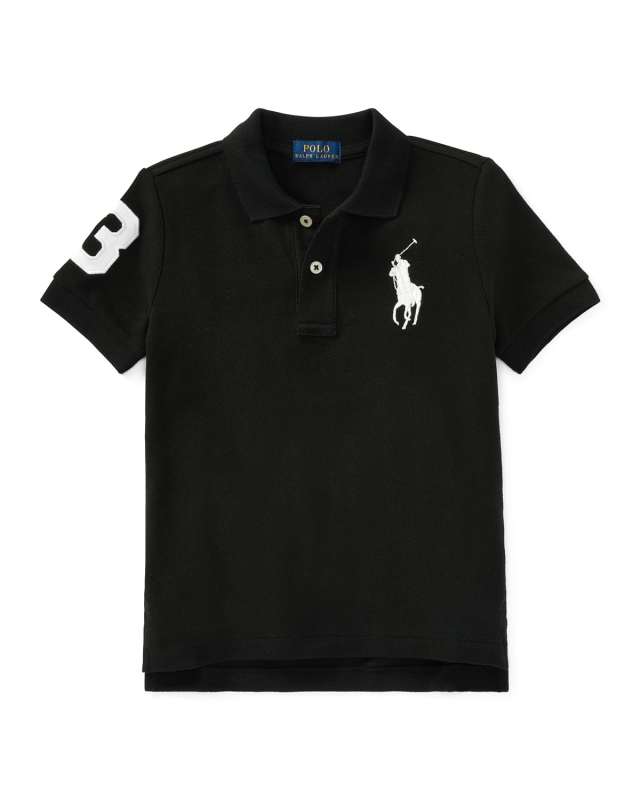 Boy's Big Pony Mesh Knit Polo, Size 2-3